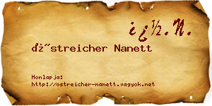 Östreicher Nanett névjegykártya